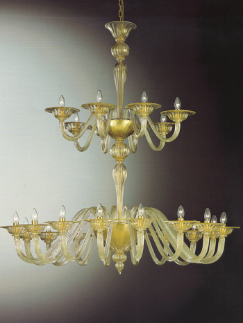 Two levels chandelier without leaves