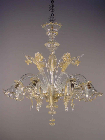 8 lights chandelier crystal-gold decorated