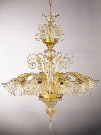 Pastorale chandelier crystal-gold decorated